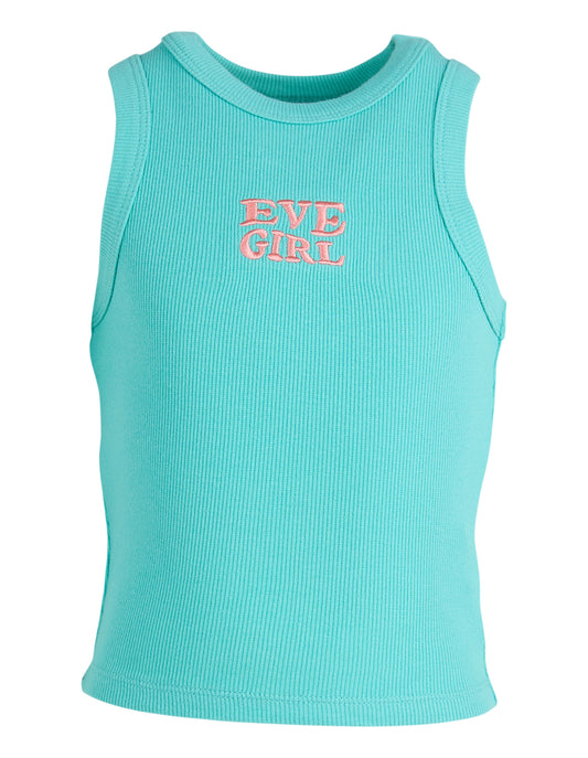 EVE GIRL Aths Rib Tank Teal 8-14 years