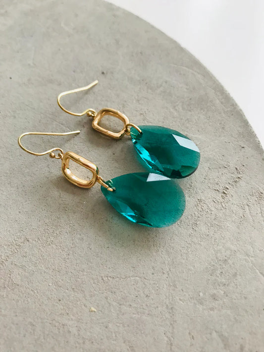 TWIGG JEWELLERY Emerald Crystal Earrings
