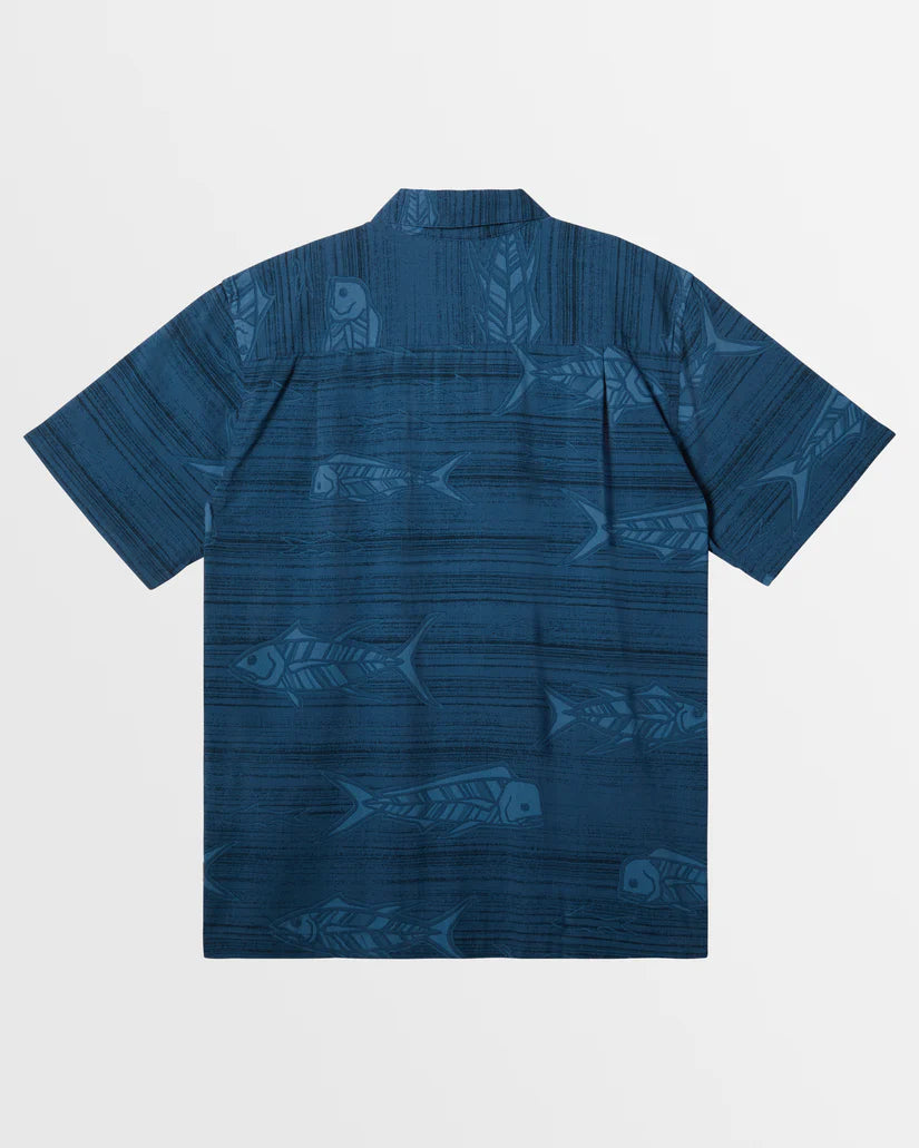 Quiksilver Out of the Office Short Sleeve Shirt Blue