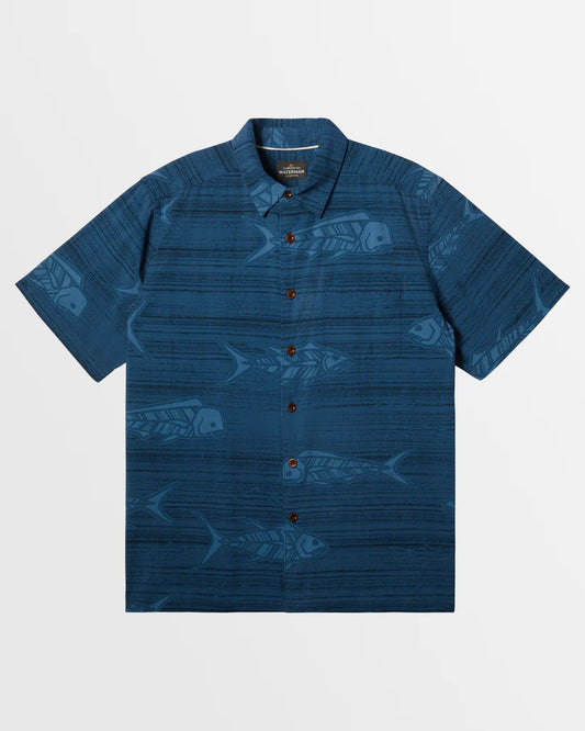 Quiksilver Out of the Office Short Sleeve Shirt Blue