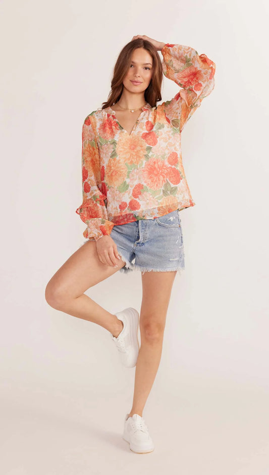 MINK PINK Aida Long Sleeve Blouse Floral