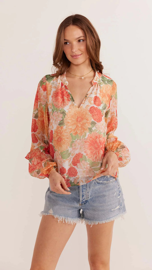 MINK PINK Aida Long Sleeve Blouse Floral