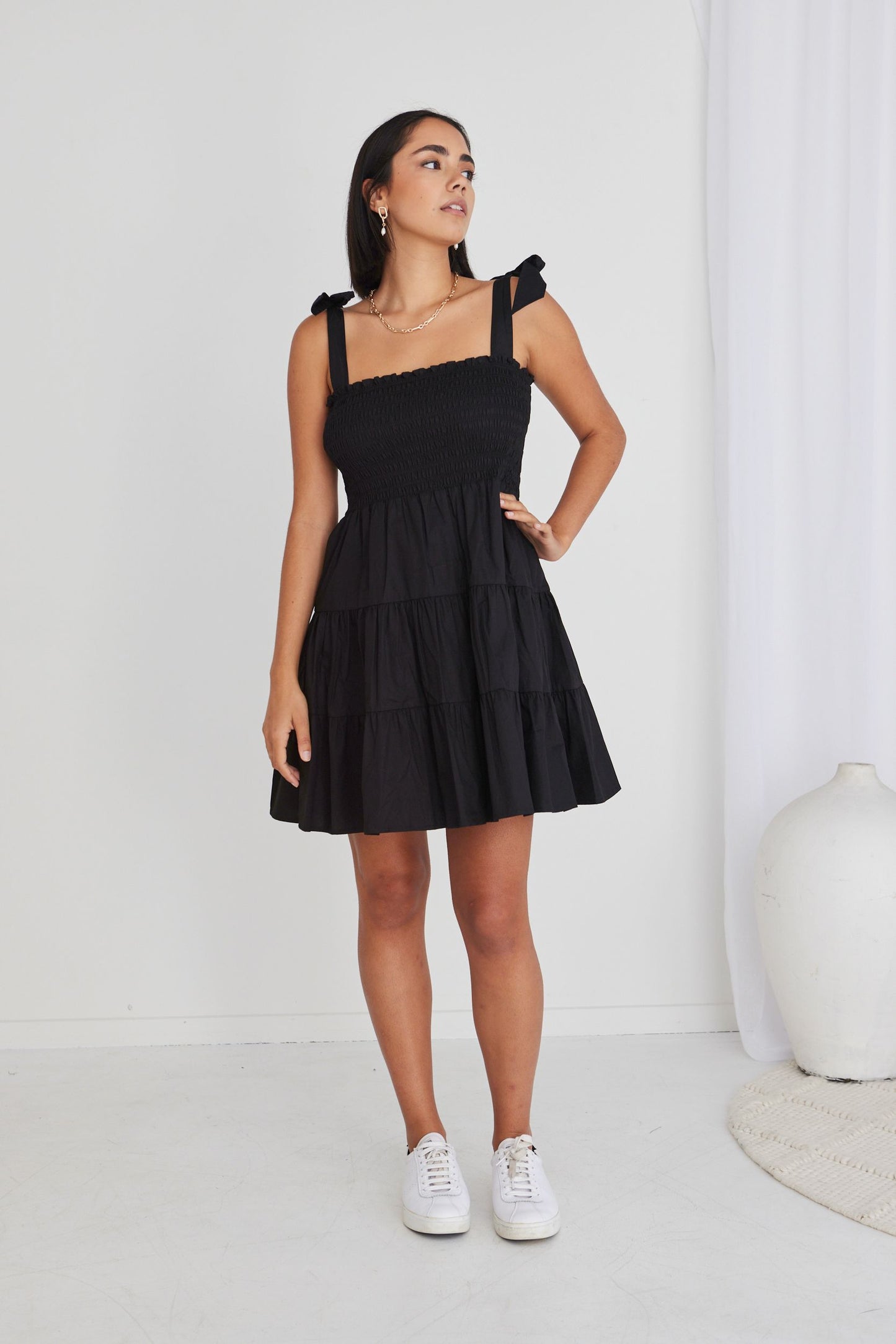 IVY+JACK Arabella Black Poplin Dress