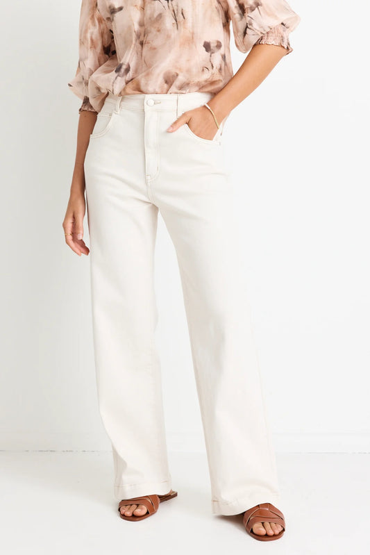 AMONG THE BRAVE Billie High Waist Jean Ivory