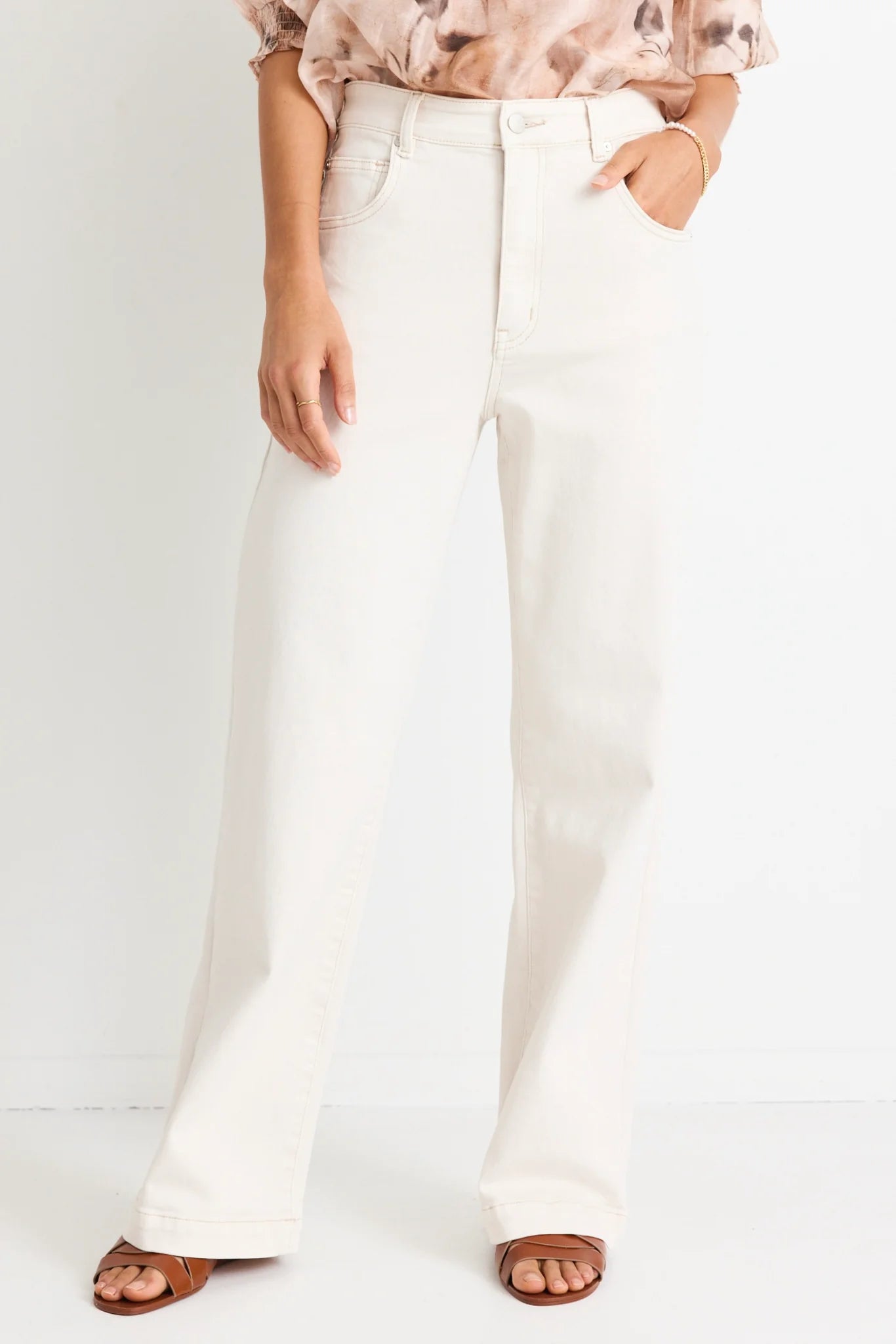 AMONG THE BRAVE Billie High Waist Jean Ivory