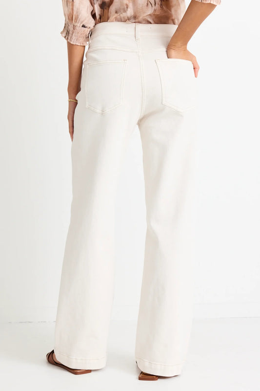 AMONG THE BRAVE Billie High Waist Jean Ivory