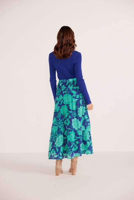 MINK PINK Connie Tiered Midi Skirt