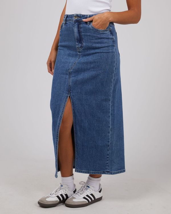 Silent Theory Eva Comfort Maxi Skirt Denim