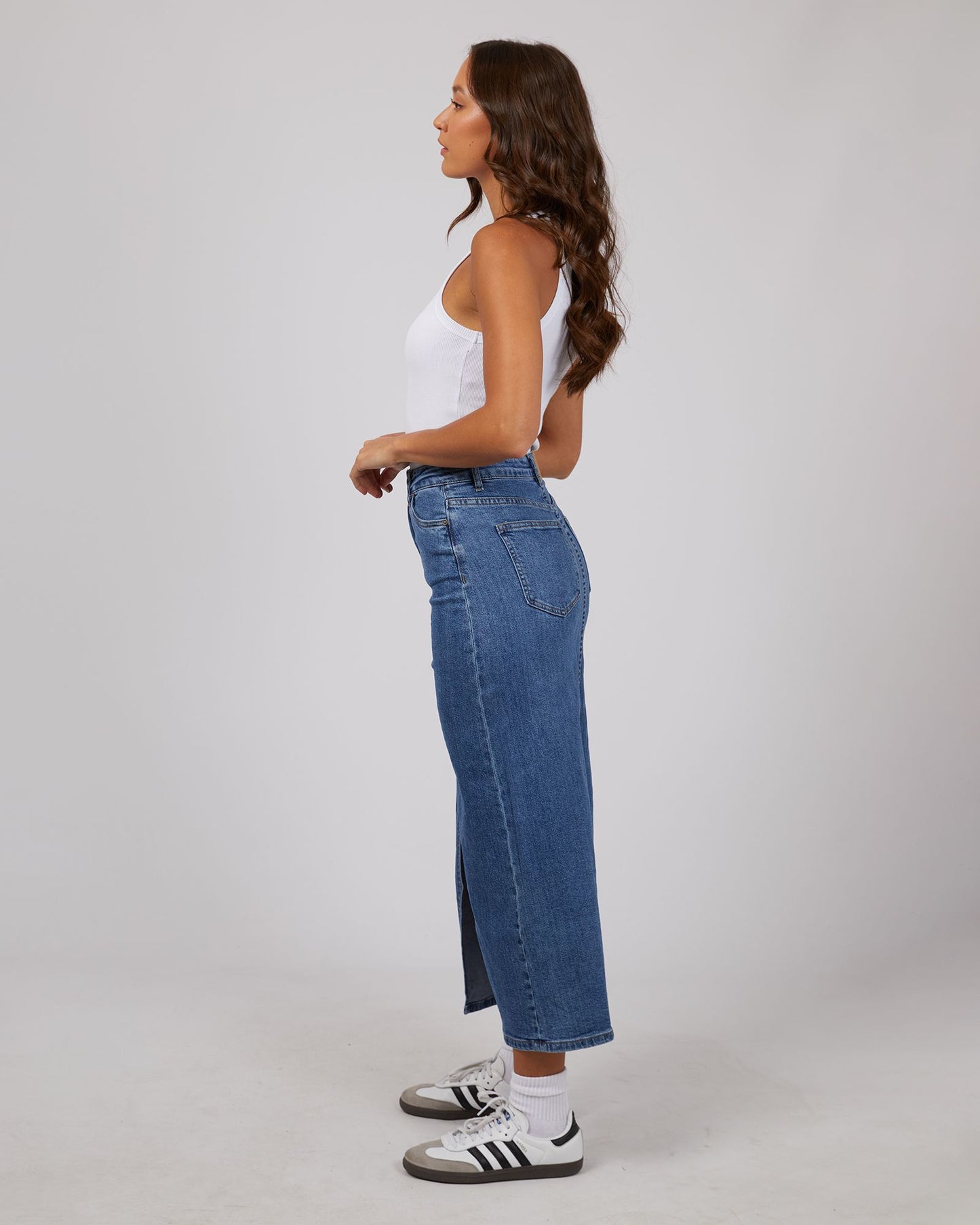 Silent Theory Eva Comfort Maxi Skirt Denim