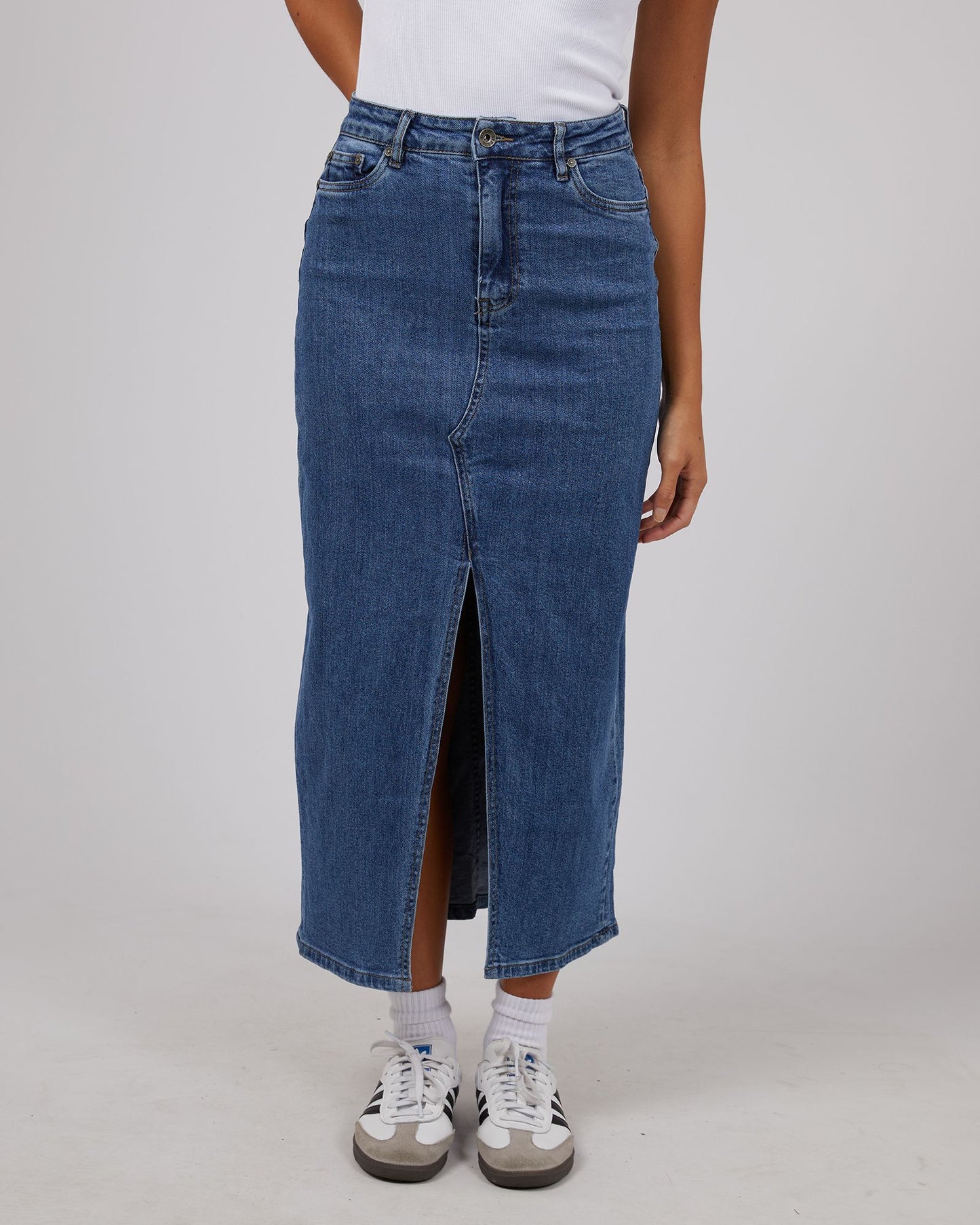 Silent Theory Eva Comfort Maxi Skirt Denim