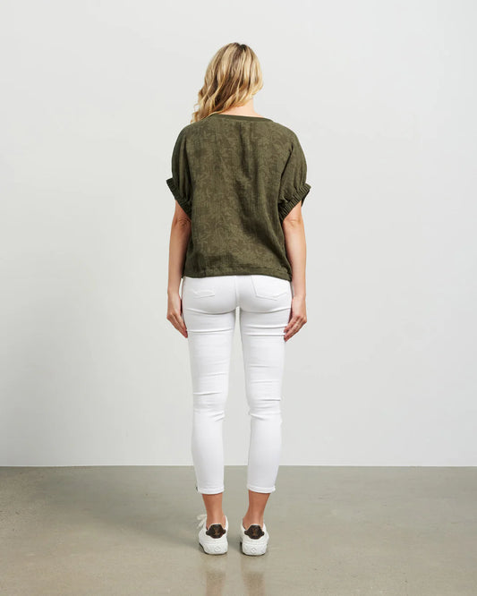 ET ALIA Harlee Top Olive Jaquard