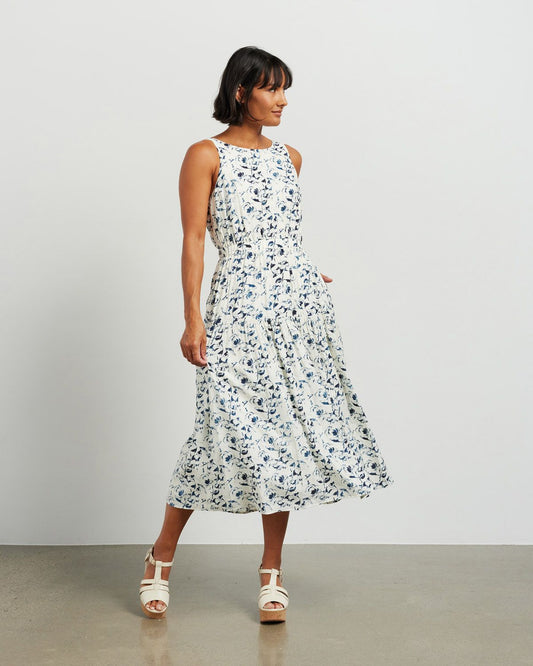 ET ALIA Ingrid Dress Indigo Petals