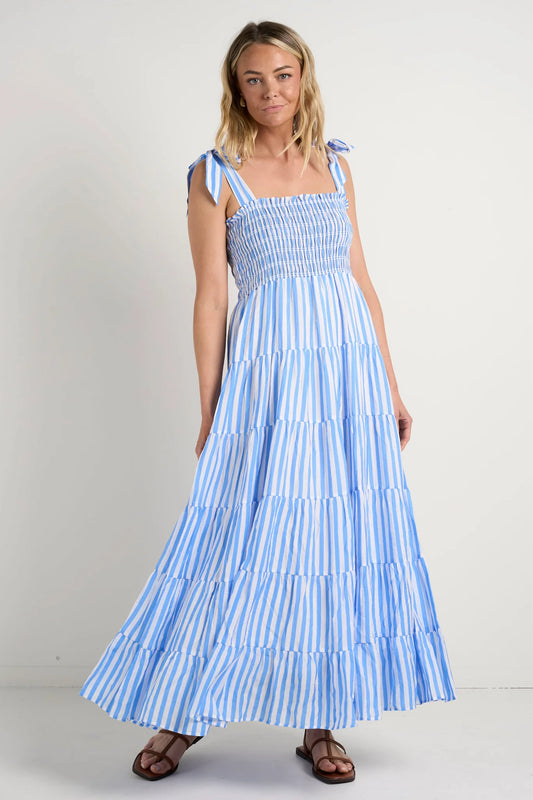 IVY & JACK Isabella Stripe Maxi Dress Blue/White