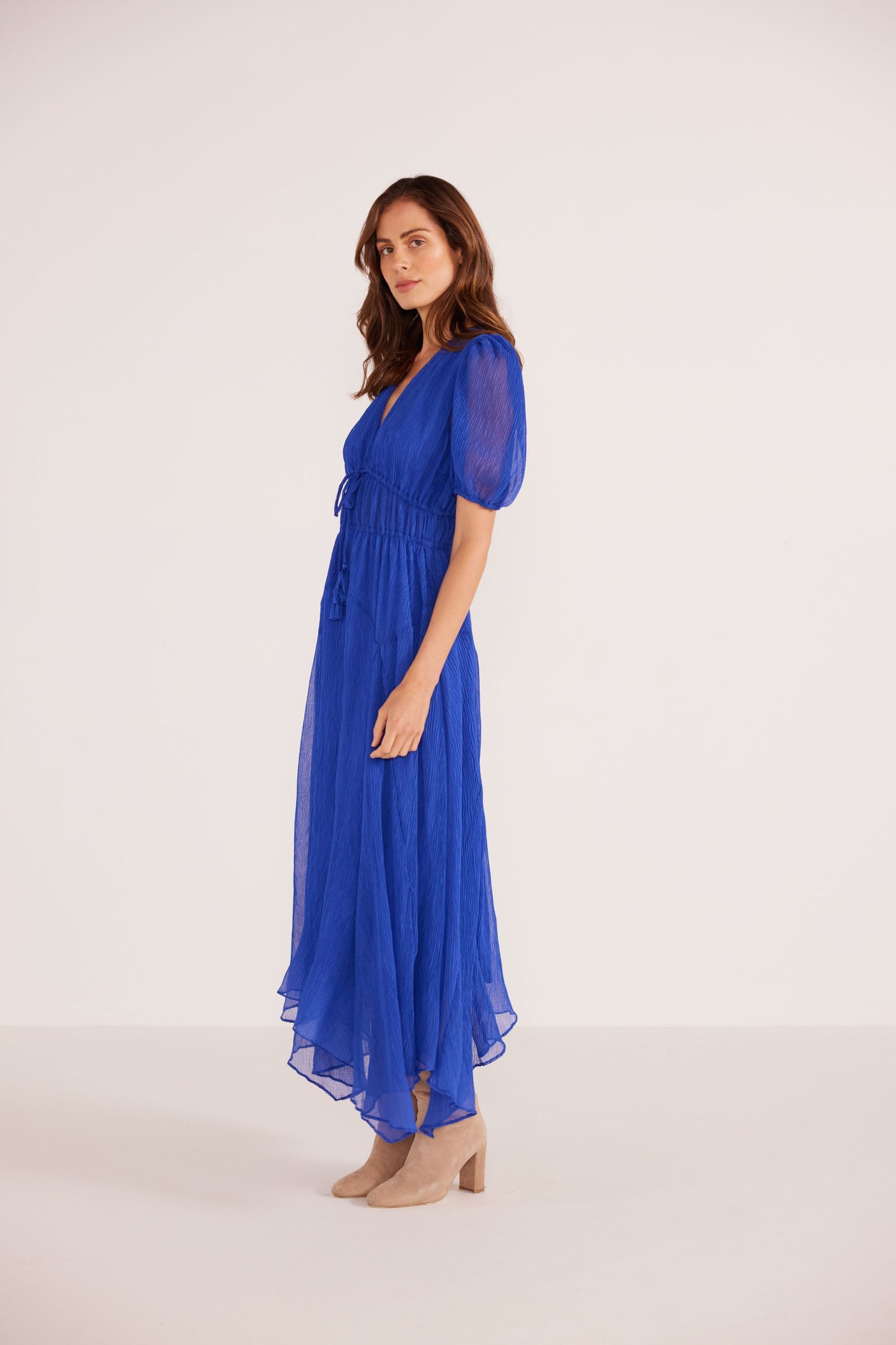 MINK PINK Lily Hanky Hem Midi Dress