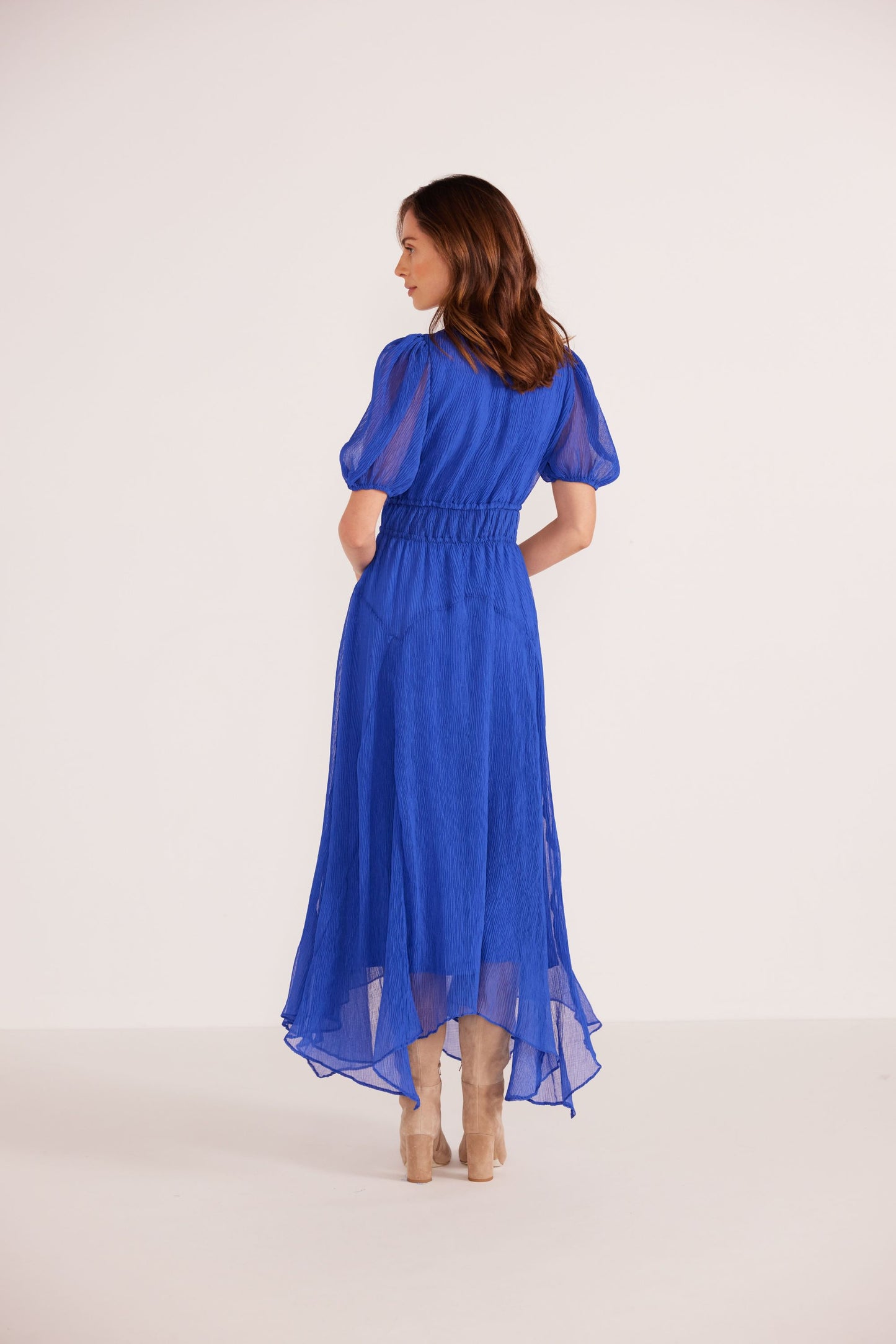 MINK PINK Lily Hanky Hem Midi Dress