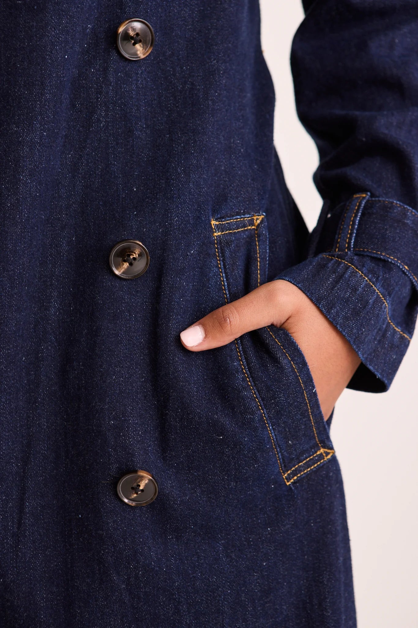 AMONG THE BRAVE Rodeo Indigo Denim Trench Coat