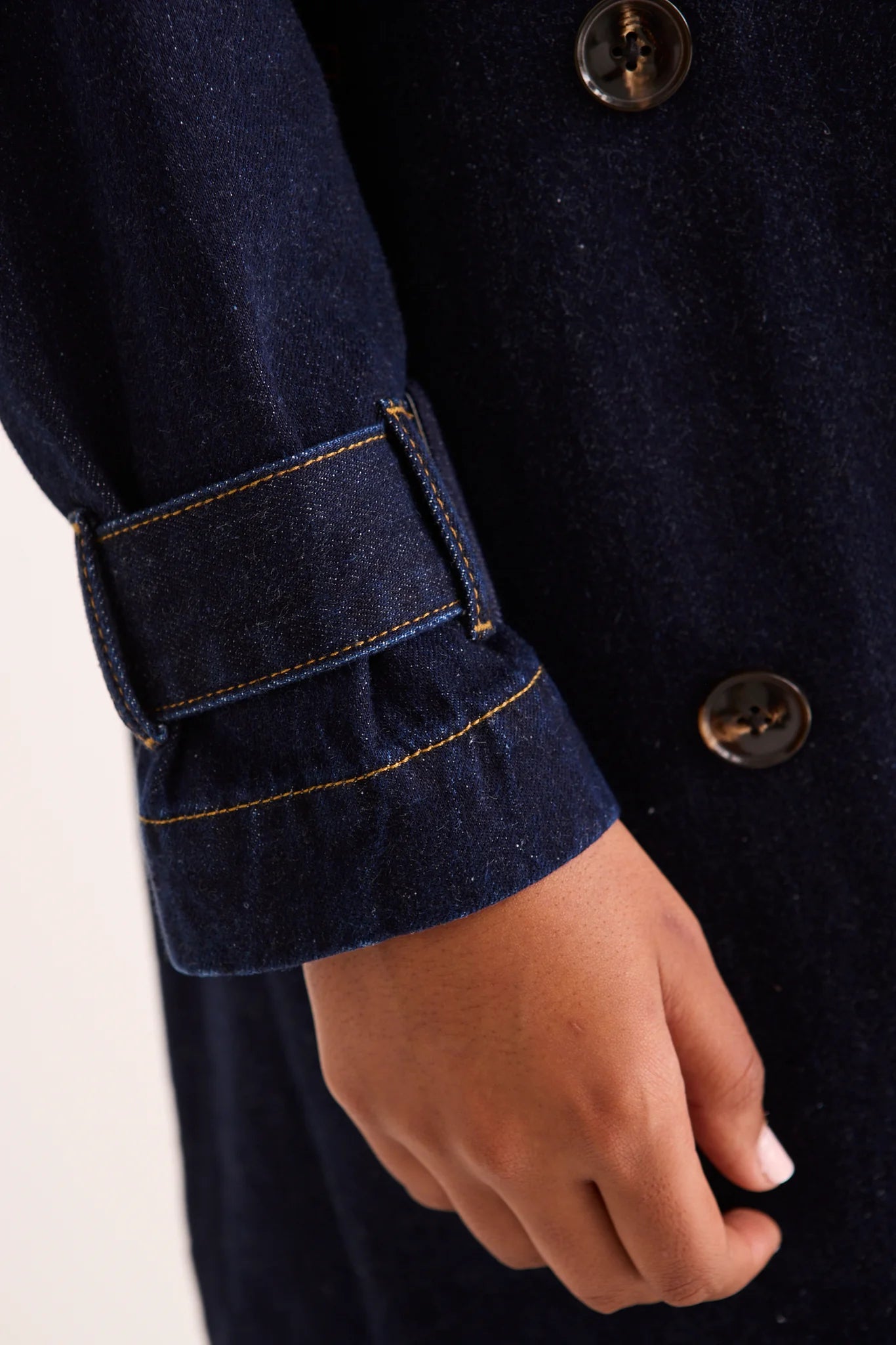 AMONG THE BRAVE Rodeo Indigo Denim Trench Coat