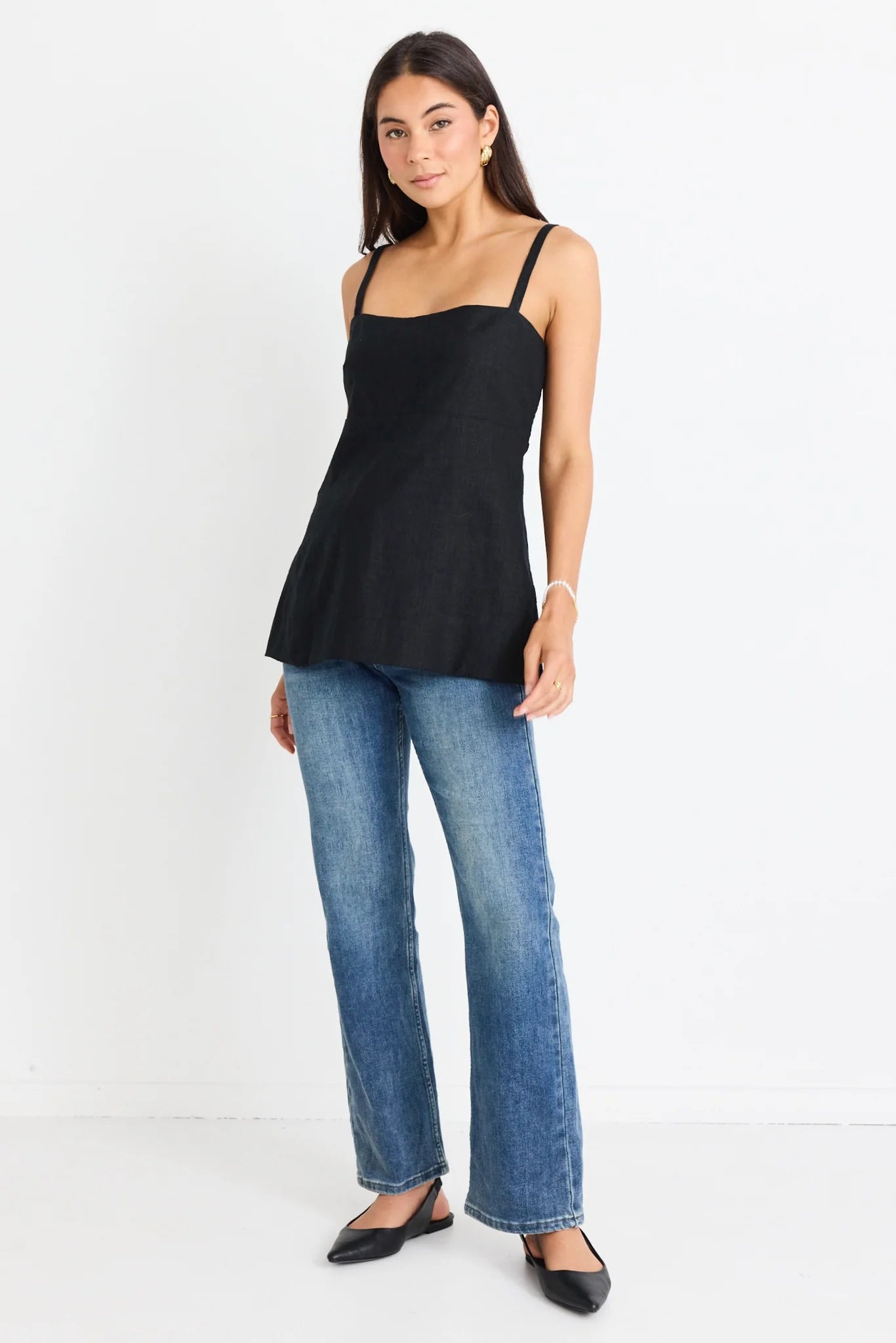 STORIES BE TOLD Sunkissed Split Hem Cami Black