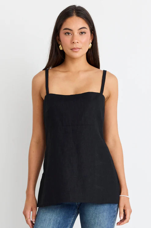 STORIES BE TOLD Sunkissed Split Hem Cami Black