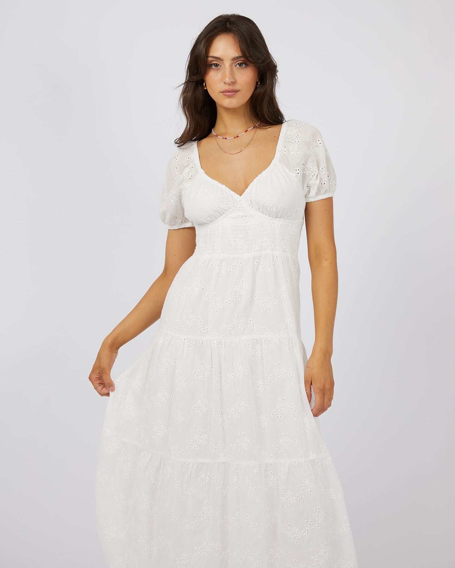 All About Eve Sutton Broderie Maxi Dress White