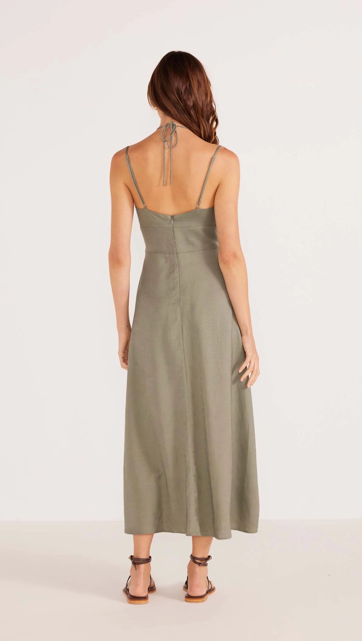 MINK PINK Willa Midi Dress Khaki