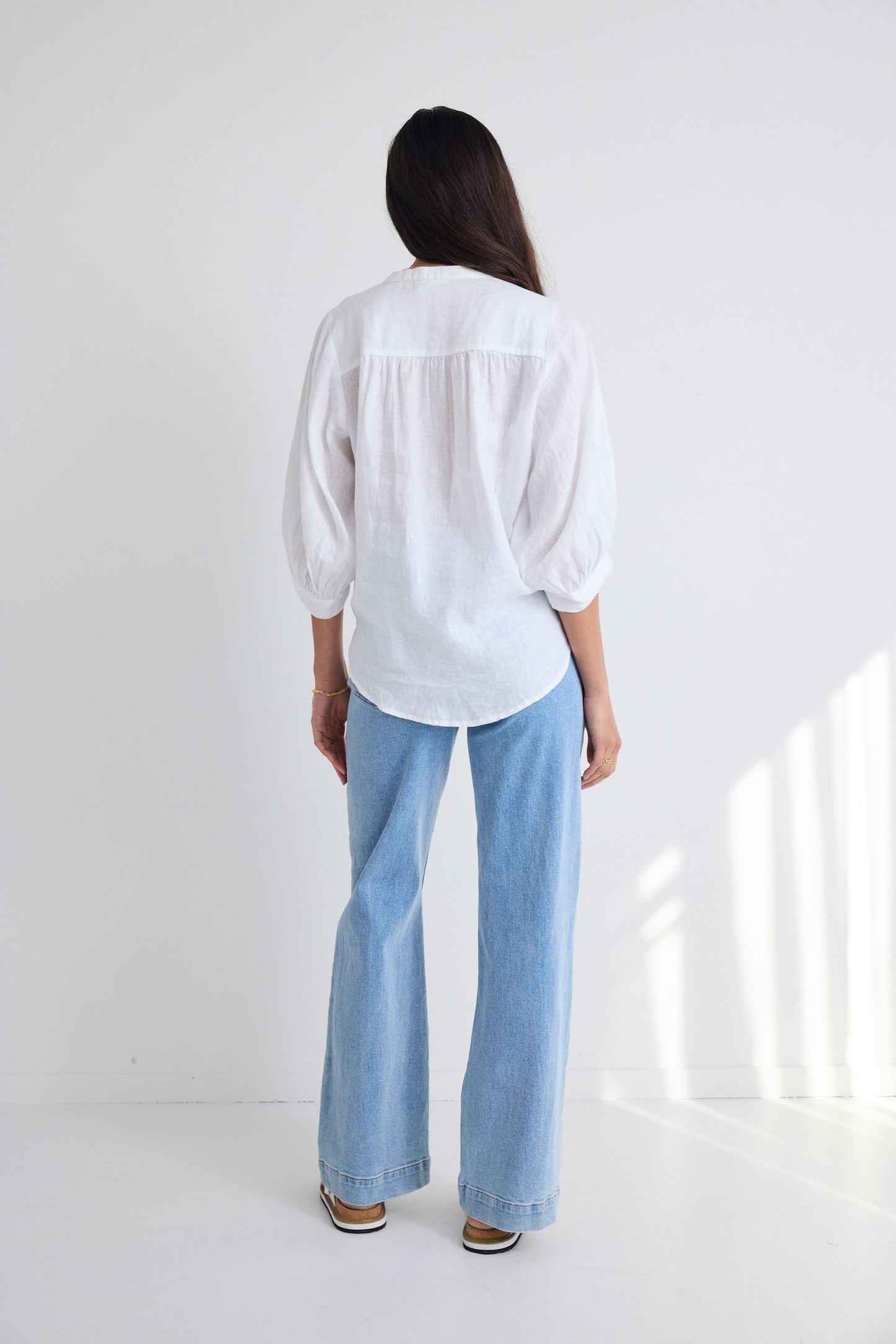 AMONG THE BRAVE Zoey Wide Leg Pocket Jean Light Blue