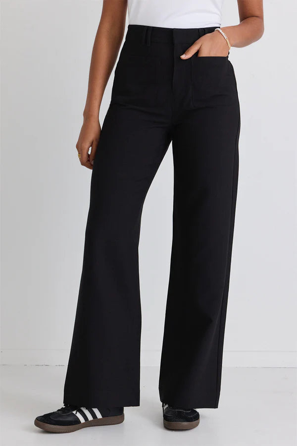 AMONG THE BRAVE Zoey Tailored High Rise Wide Leg Pant Black